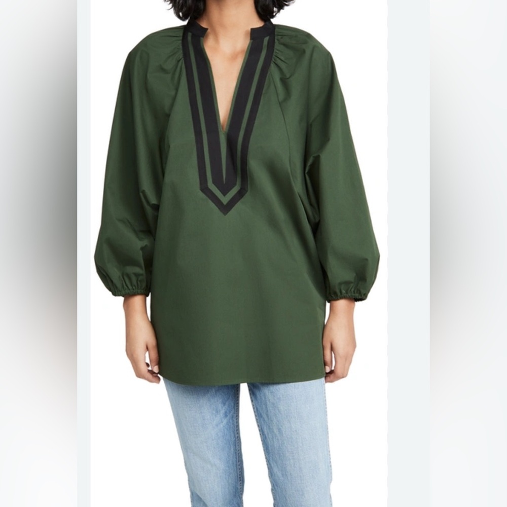 NEW WITH TAG. Tory Burch tunic with balloon sleeves, elastic at the sleeve ends.